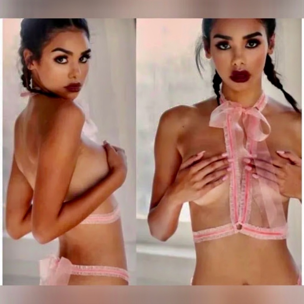 Dolls Kill harness, Sheer Pink Halter Bralette Daydream Nation